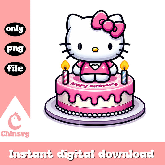 Hello kitty birthday cake png, hello kitty png, birthday cake png