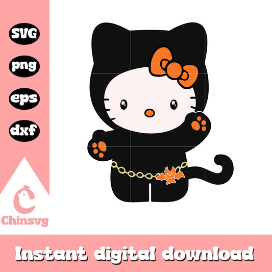 Hello kitty black cat costume svg, hello kitty costume svg