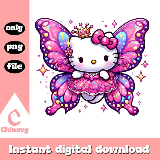 Hello kitty blink pink butterfly png, hello kitty character png