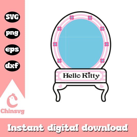 Hello kitty cartoon mirror svg file, hello kitty mirror svg