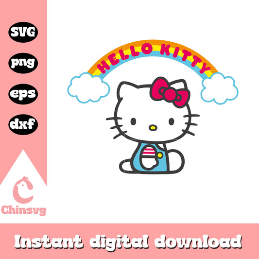 Hello kitty cartoon rainbow name svg, hello kitty rainbow​ svg