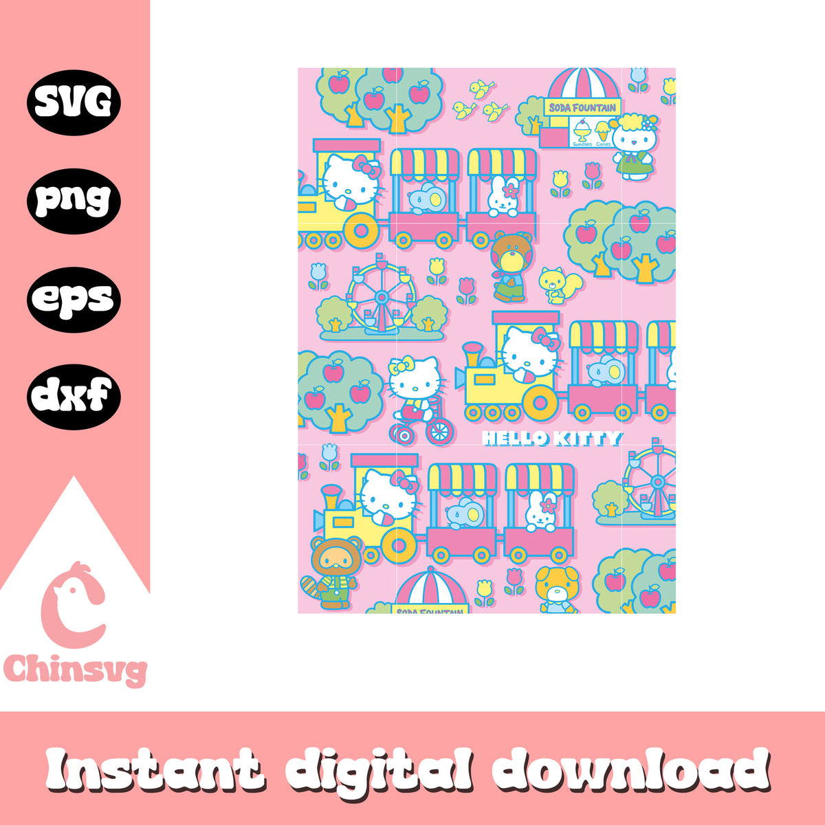 Hello kitty cat cartoon pink design svg, hello kitty cat svg – Chinsvg