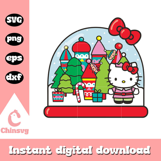 Hello kitty cat christmas presents svg, hello kitty gifts​ svg