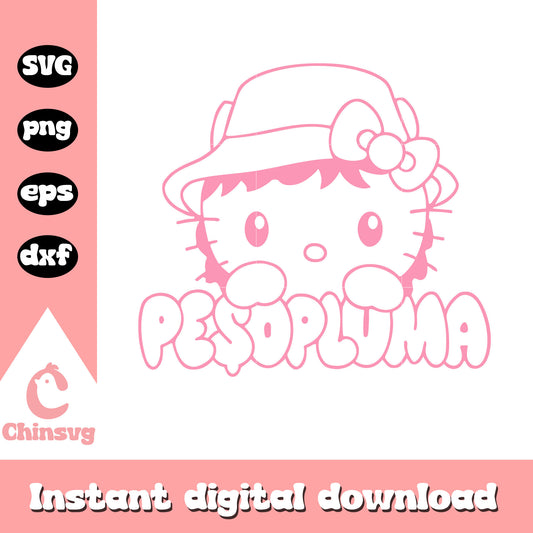 Hello kitty cat pesopluma svg file, hello kitty halloween svg, kitty cat svg