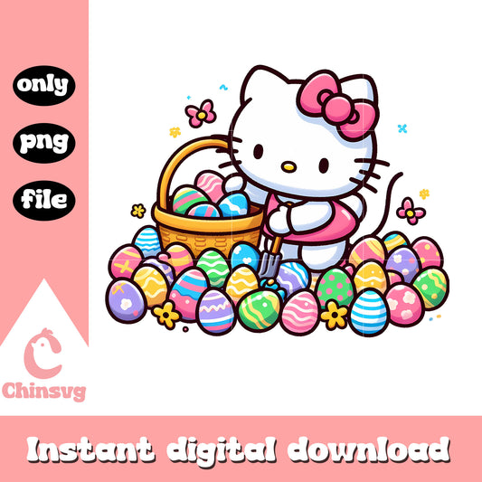 Hello kitty character colorful easter eggs png, easter eggs png