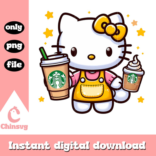 Hello kitty character love starbucks png, hello kitty png