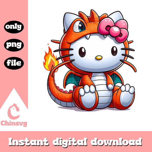 Hello kitty charmander png, pokemon png, hello kitty png
