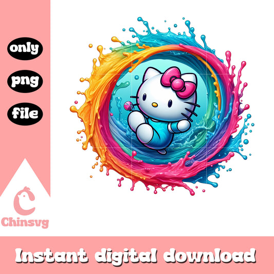 Hello kitty circle colorful png, sanrio characters png