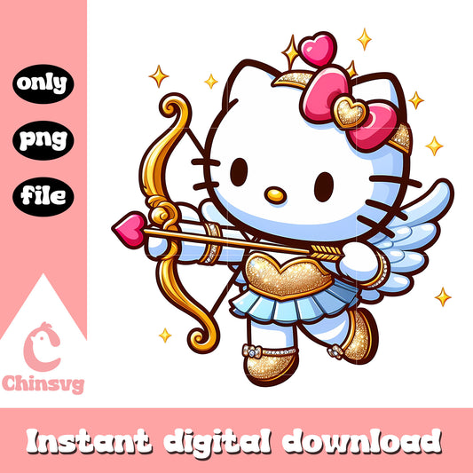 Hello kitty cosplay cupid png, valentine day png, cupid png