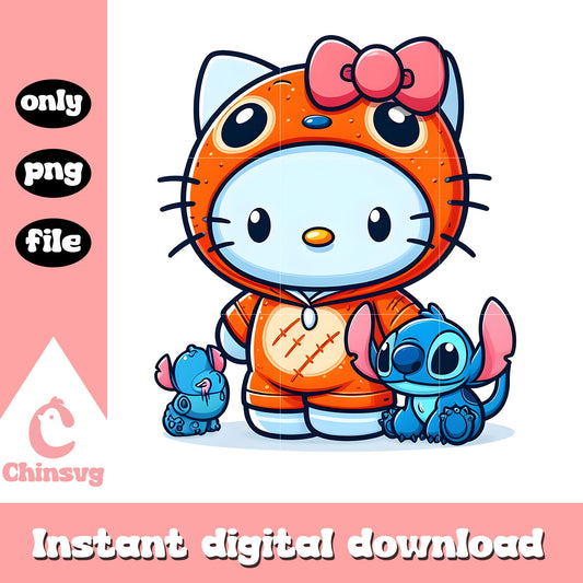 Hello kitty cosplay orange cat png, hello kitty halloween png