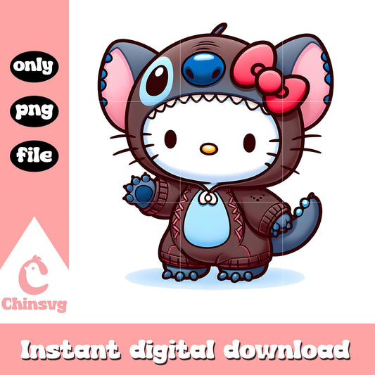 Hello kitty cosplay stitch character png, hello kitty png, stitch png