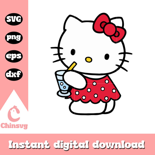 Hello kitty drink cartoon svg, hello kitty cartoon svg, hello kitty svg