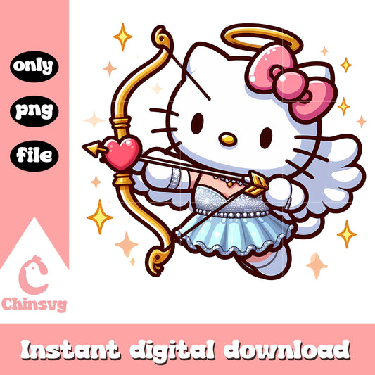 Hello kitty god of love png, cupid png, hello kitty png