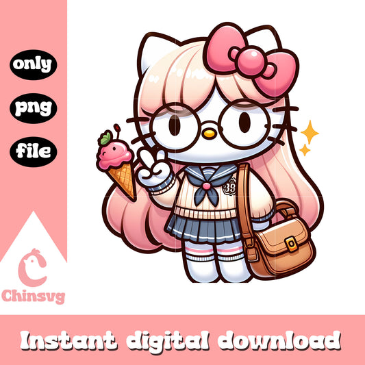 Hello kitty go to school png, back to school png, hello kitty png