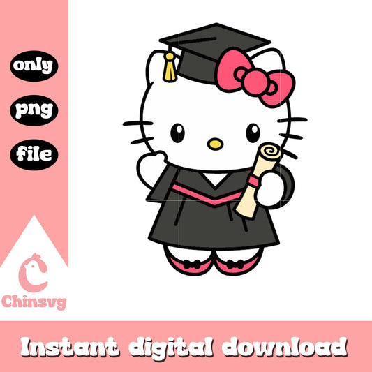 Hello kitty graduation day png, graduation desgin idea png