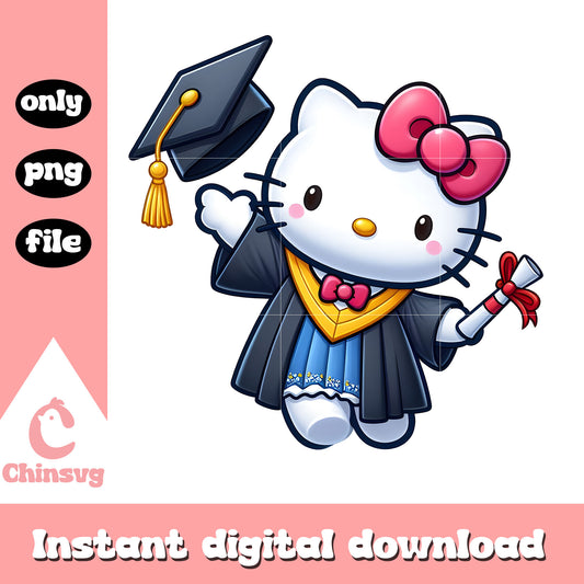 Hello kitty graduation png, graduation ceremony png, kitty png