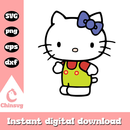 Hello kitty green costume svg file, hello kitty costume svg