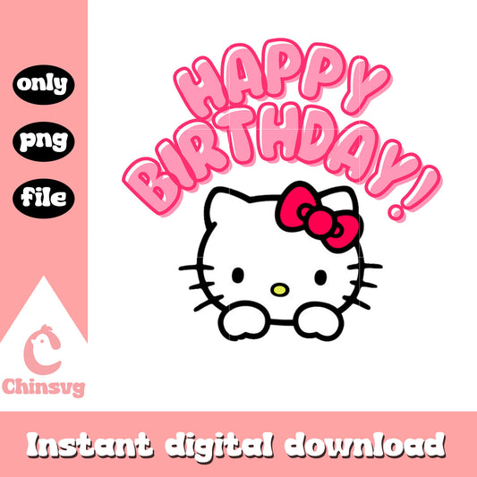 Hello kitty happy birthday png, birthday png, sanrio png
