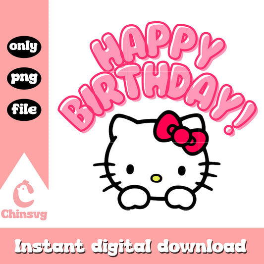 Hello kitty happy birthday png, happy birthday funny png