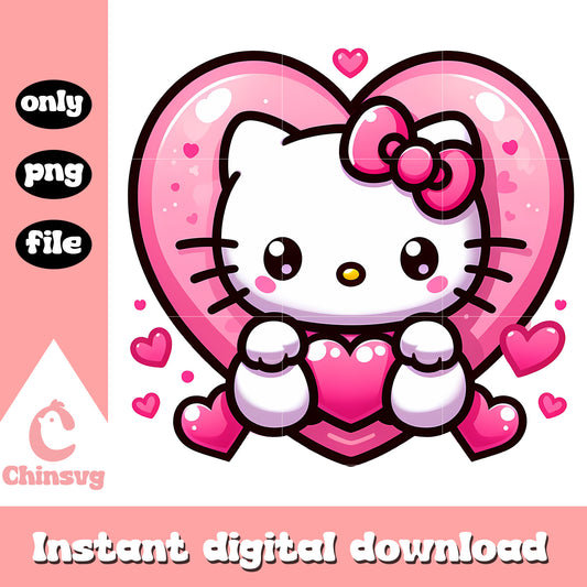 Hello kitty head happy valentine png, valentine day png