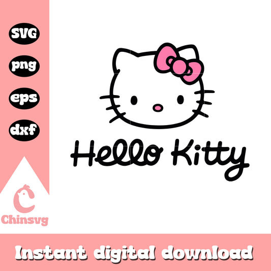 Hello kitty head name svg, hello kitty sanrio svg, hello kitty svg