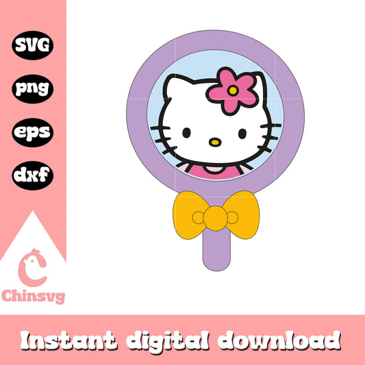 Hello kitty in the mirror svg, hello kitty mirror svg, kitty cat svg