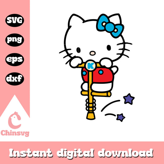 Hello kitty is playing svg, hello kitty cat svg, hello kitty cartoon svg