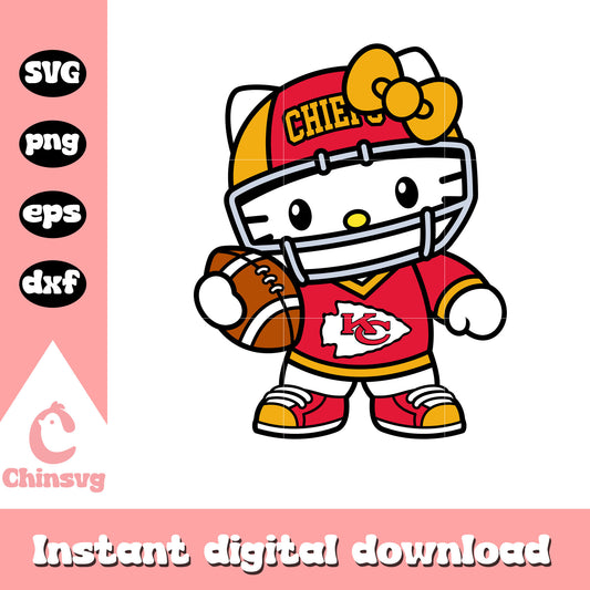 Hello kitty kansas city chiefs football svg, chiefs svg