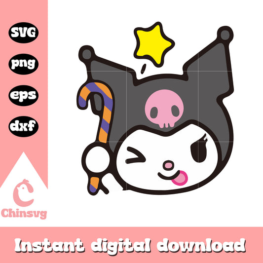 Hello kitty kuromi cute svg, hello kitty svg, kuromi head svg