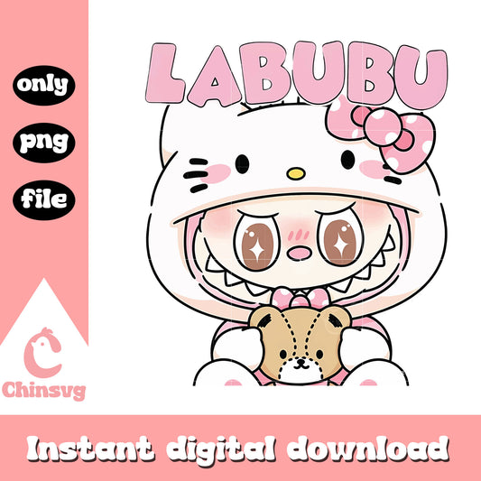 Hello kitty labubu cute doll design png, hello kitty labubu png