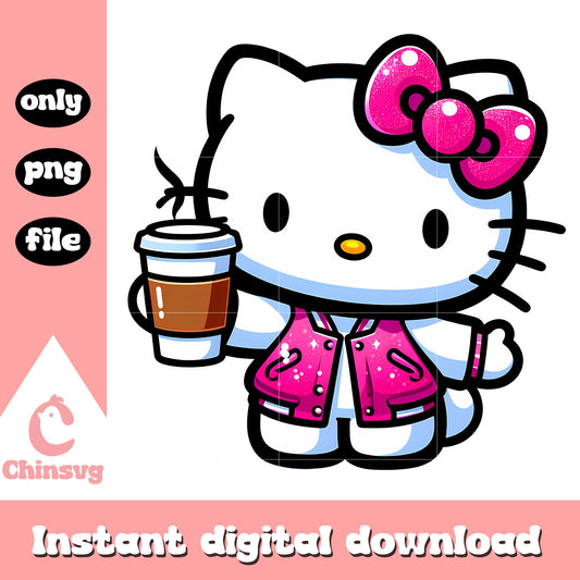Hello kitty love coffee design png, sanrio hello kitty​ png