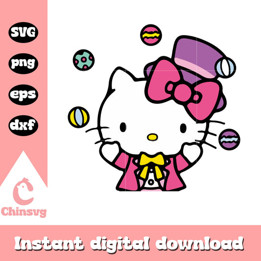 Hello kitty magician costume svg, hello kitty costume svg