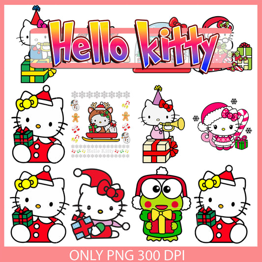 Hello kitty merry christmas bundle svg, christmas gif svg