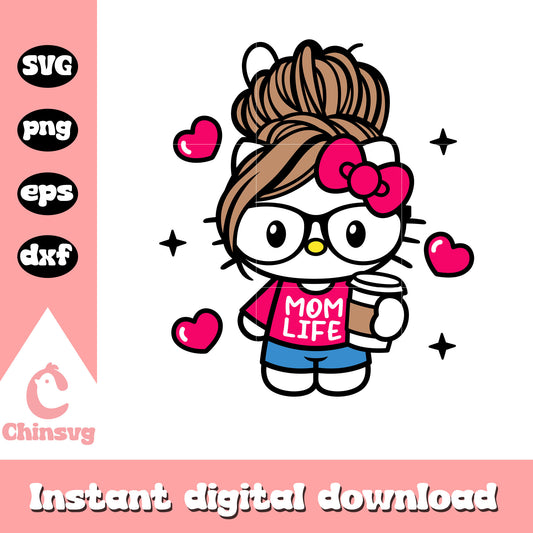 Hello kitty mom life svg, mom hello kitty​ svg, sanrio cartoon svg