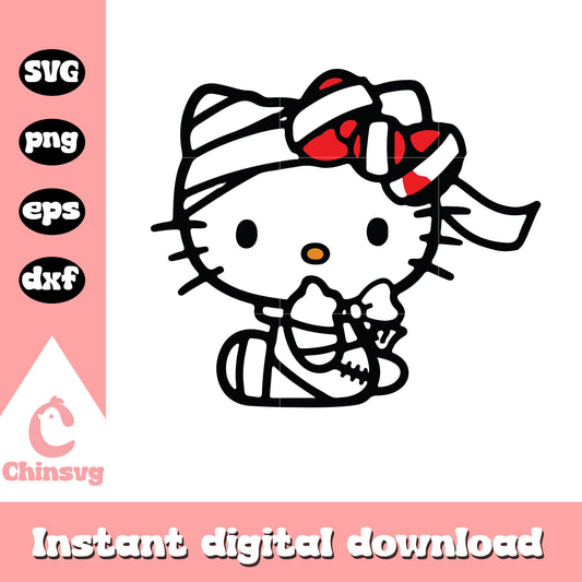 Hello kitty mummy design svg, halloween hello kitty​ svg