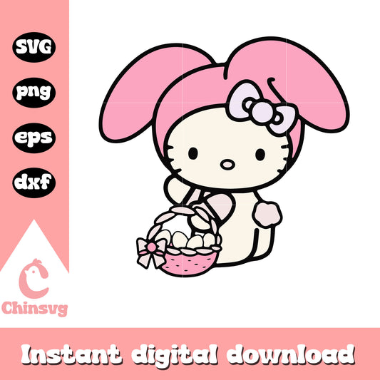 Hello kitty my melody costume svg, hello kitty costume svg