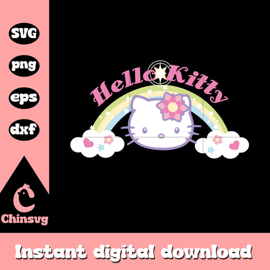 Hello kitty name and rainbow svg, hello kitty rainbow svg