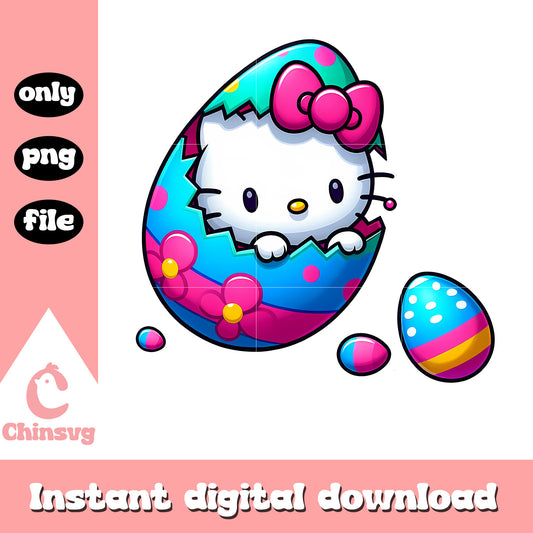 Hello kitty on easter eggs desig png, hello kitty png, easter eggs png