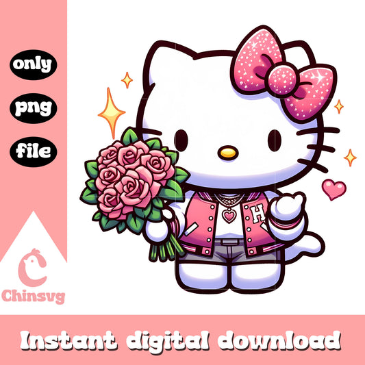 Hello kitty on valentine day png, happy valentine's day png