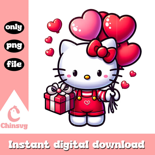 Hello kitty on valentine day png, happy valentine day png