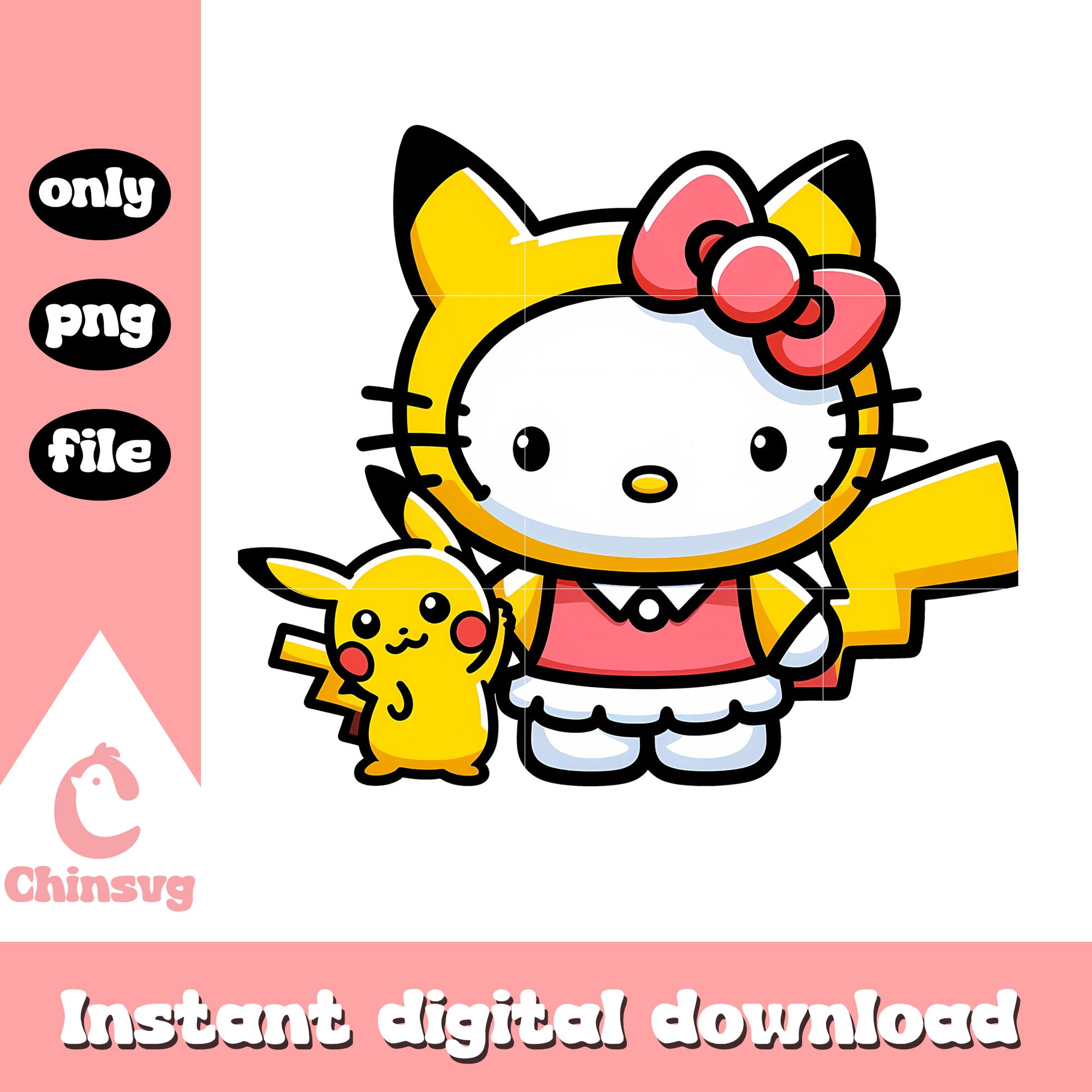 Hello kitty pikachu costume png, kitty cat png, cartoon png