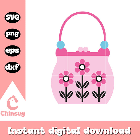 Hello kitty pink bag cartoon svg, pink hello kitty svg