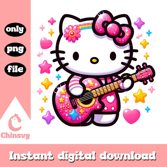Hello kitty play guitar png, hello kitty character png