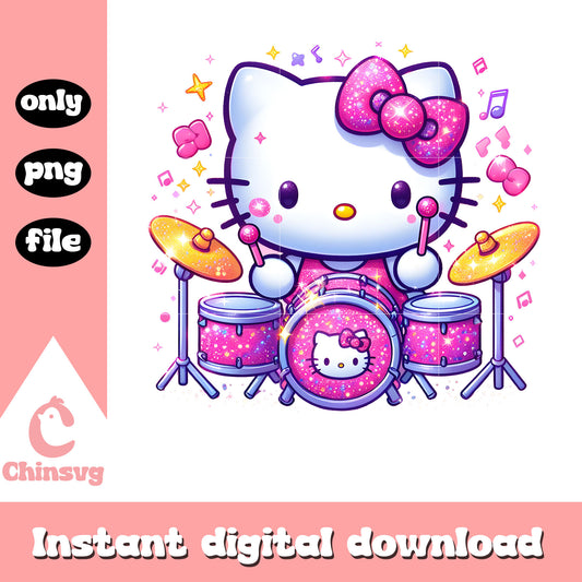 Hello kitty playing drum png, hello kitty png, band png