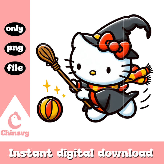 Hello kitty play quidditch png, harry potter movies​ png