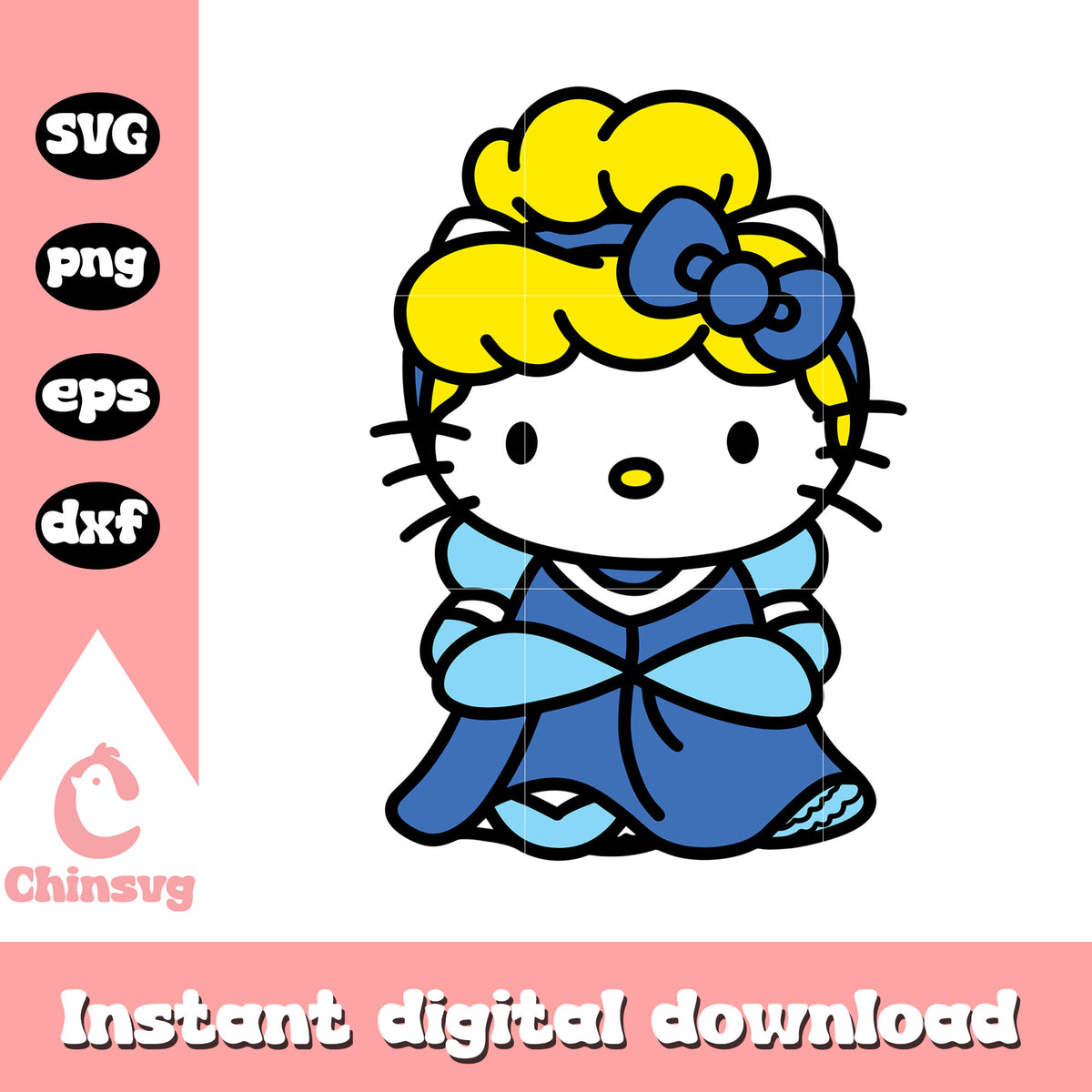 Hello kitty princess cinderella svg, hello kitty svg, cinderella svg ...