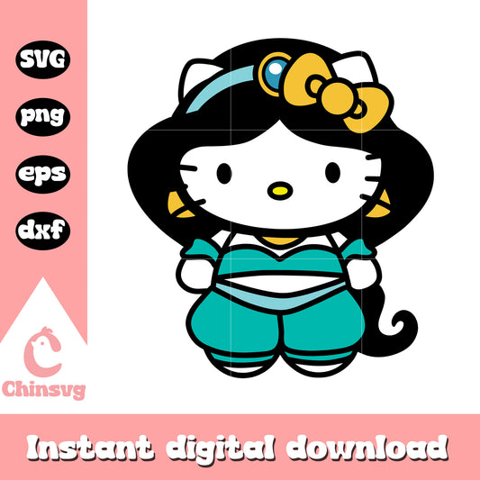 Hello kitty princess jasmine svg, hello kitty svg, jasmine​ svg