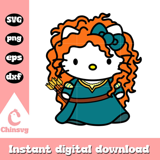 Hello kitty princess merida svg, hello kitty svg, merida disney​ svg