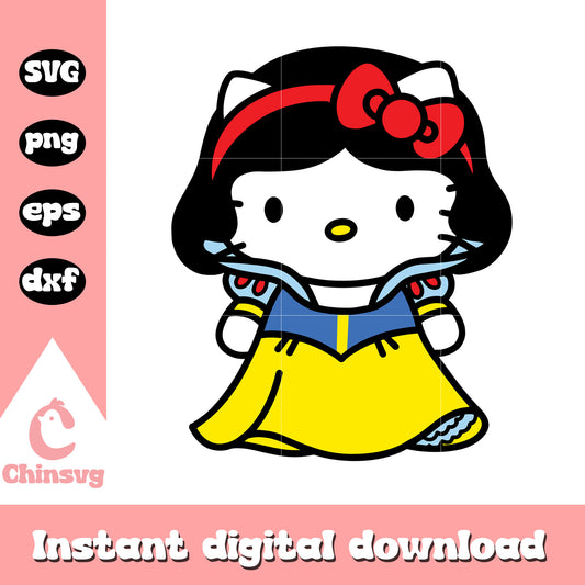 Hello kitty princess snow white svg, hello kitty svg, snow white​ svg