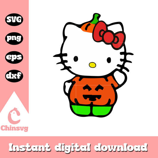 Hello kitty pumpkin costume svg, hello kitty halloween svg